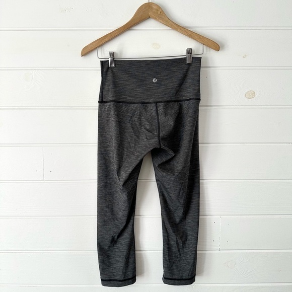 Lululemon Wunder Under High Rise Crop Full-On Luxtreme 21" Heathered Black Sz 8 - Picture 8 of 11